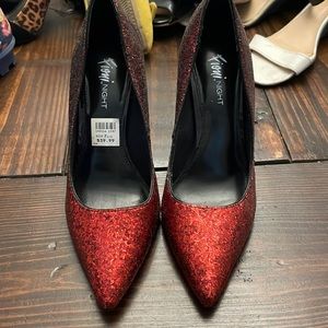 Sparkly glittery Red to Black gradient Fioni Night heel